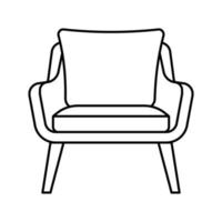 stol prydnadskudde sovrum interiör linje ikon vektor illustration