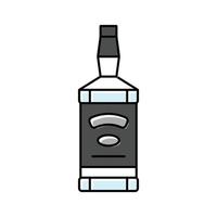 Whiskey Glas Flasche Farbe Symbol Vektor Illustration