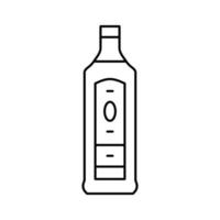 Gin Glas Flasche Linie Symbol Vektor Illustration
