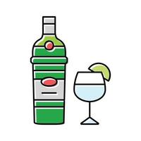 Gin trinken Flasche Farbe Symbol Vektor Illustration