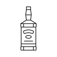 whisky glas flaska linje ikon vektor illustration