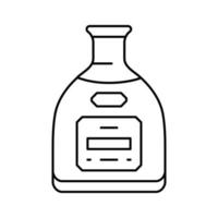 tequila glas flaska linje ikon vektor illustration