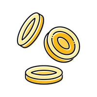 Gold Münze fallen Farbe Symbol Vektor Illustration