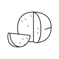 Edamer Käse Essen Scheibe Linie Symbol Vektor Illustration