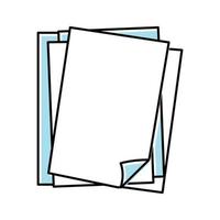 Blatt Papier dokumentieren Farbe Symbol Vektor Illustration