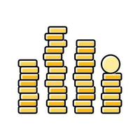 Stapel Kasse Bank Münze Farbe Symbol Vektor Illustration