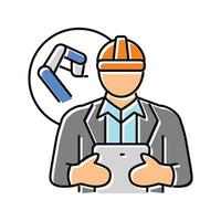 industriell Ingenieur Arbeiter Farbe Symbol Vektor Illustration