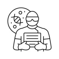 biomedizinisch Ingenieur Arbeiter Linie Symbol Vektor Illustration