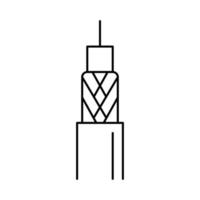 koaxial Kabel Draht Linie Symbol Vektor Illustration