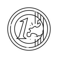 Euro Münze Linie Symbol Vektor Illustration