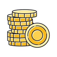 Stapel Geld Gold Farbe Symbol Vektor Illustration