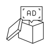 Produkt Platzierung Werbung Linie Symbol Vektor Illustration