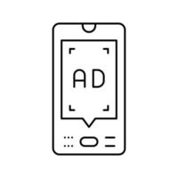 Handy, Mobiltelefon Werbung Linie Symbol Vektor Illustration