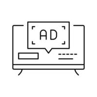 Fernsehen Werbung Linie Symbol Vektor Illustration