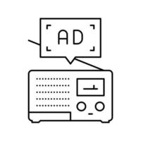 Radio Werbung Linie Symbol Vektor Illustration