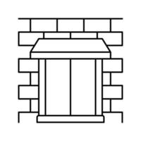 Geländer Mauer Gebäude Haus Linie Symbol Vektor Illustration