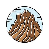 Gipfel Berg Landschaft Farbe Symbol Vektor Illustration