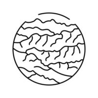 Geologie Berg Landschaft Linie Symbol Vektor Illustration