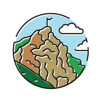 hoch Berg Landschaft Farbe Symbol Vektor Illustration