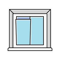 Fenster Gebäude Struktur Farbe Symbol Vektor Illustration