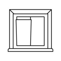 Fenster Gebäude Struktur Linie Symbol Vektor Illustration