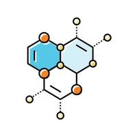 vetenskaplig molekyl strukturera Färg ikon vektor illustration