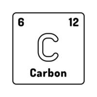 Kohlenstoff chemisch Element Linie Symbol Vektor Illustration