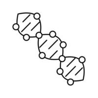 dna molekyl strukturera linje ikon vektor illustration