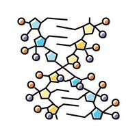 gen molekyl strukturera Färg ikon vektor illustration