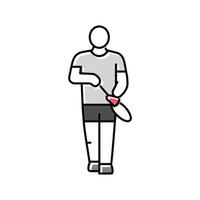 Fitness Badminton Farbe Symbol Vektor Illustration