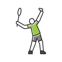 Fachmann Badminton Farbe Symbol Vektor Illustration
