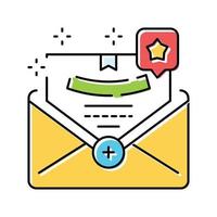 Veranstaltung Ausgelöst Email Farbe Symbol Vektor Illustration