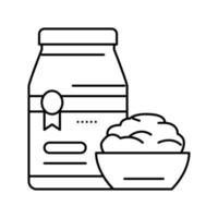 geronnen Sahne Milch Produkt Linie Symbol Vektor Illustration