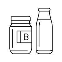 Buttermilch Produkt Molkerei Linie Symbol Vektor Illustration