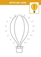 Verbinde das Punktespiel mit einem Cartoon-Heißluftballon. vektor