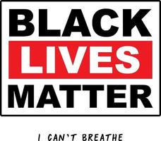 svarta liv betyder typografi, protestbanner om mänskliga rättigheter för svarta människor i usa. vektor
