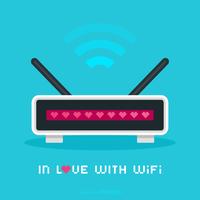 In der Liebe mit flachem Vektor-Konzept-Design WiFi vektor