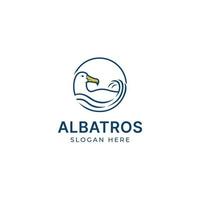 das Logo von ein Albatros Vogel Eigenschaften ein Kombination von kreisförmig Wasser Wellen, geben es ein minimalistisch und modern aussehen vektor