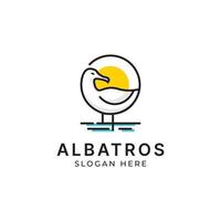 de albatross logotyp funktioner en kombination av cirklar, ger den en minimalistisk och modern se vektor