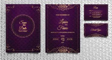 Luxus elegant Hochzeit Einladung Karte Vorlage Design einstellen vektor