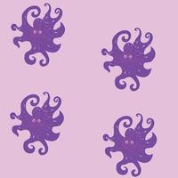 lila bläckfisk. sömlös mönster. vektor illustration.