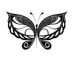 svart och vit fjäril. fjäril tatuering tecken vektor