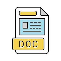 doc Datei Format dokumentieren Farbe Symbol Vektor Illustration