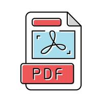 pdf Datei Format dokumentieren Farbe Symbol Vektor Illustration