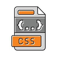 CSS Datei Format dokumentieren Farbe Symbol Vektor Illustration