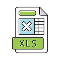 xls Datei Format dokumentieren Farbe Symbol Vektor Illustration