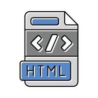 html fil formatera dokumentera Färg ikon vektor illustration