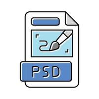 psd Datei Format dokumentieren Farbe Symbol Vektor Illustration