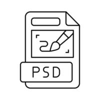 psd Datei Format dokumentieren Linie Symbol Vektor Illustration