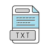 TXT Datei Format dokumentieren Farbe Symbol Vektor Illustration